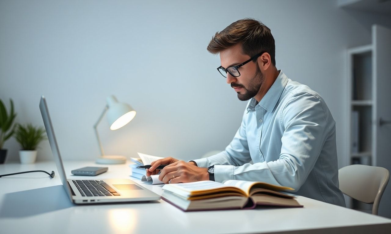 学習中のデスク