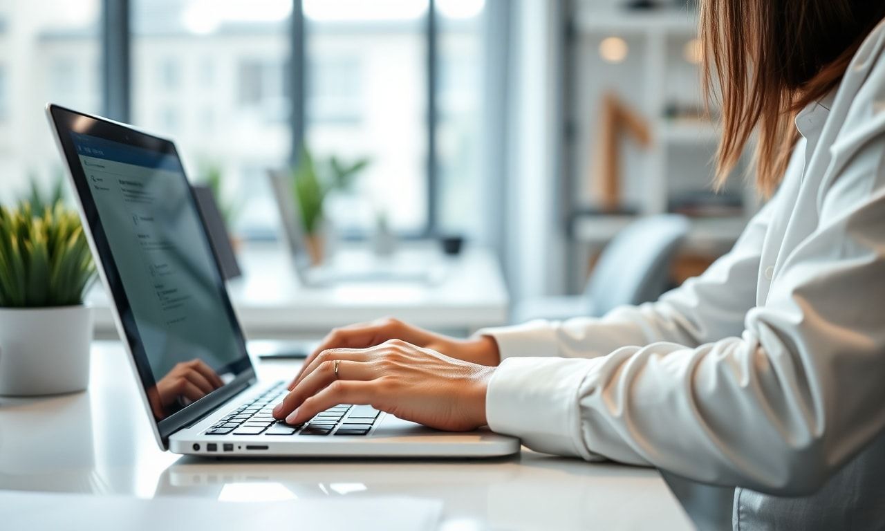 試験予約の準備をするPC作業の様子