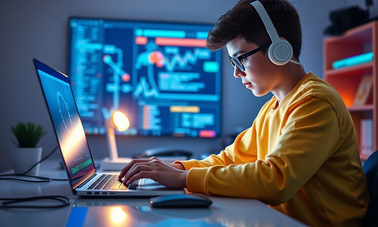 ITを学ぶ中学生