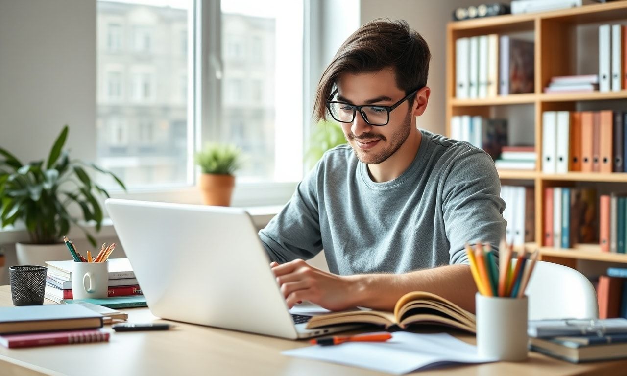 効率的に勉強している様子