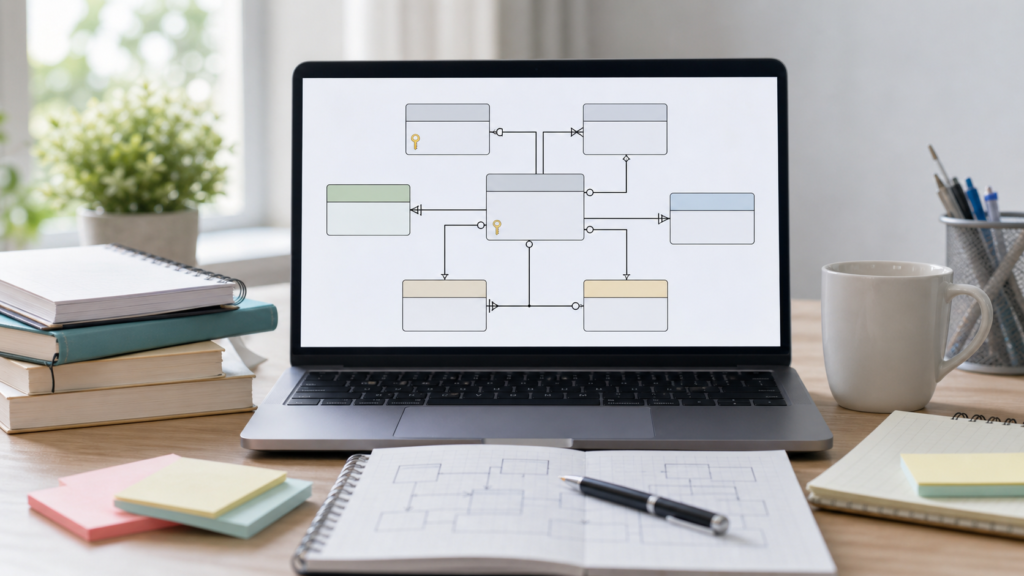 基本情報のER図を学ぶためのデータベース設計イメージ
