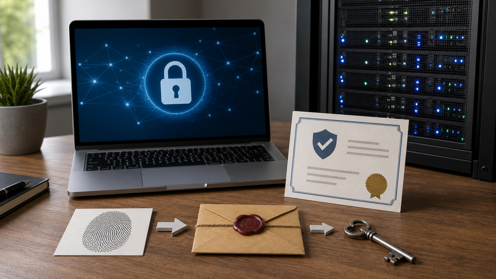 ハッシュ関数、電子署名、TLSの関係を示すイメージ