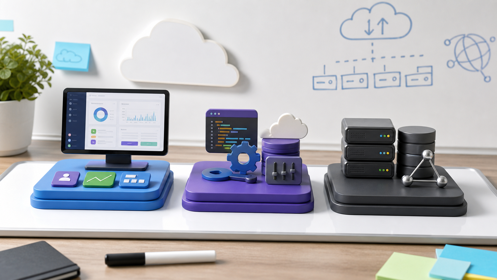 SaaS PaaS IaaSの違いを比較するイメージ