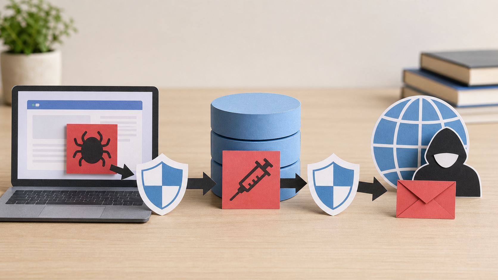 XSS・SQLインジェクション・CSRFの違いを比較するイメージ
