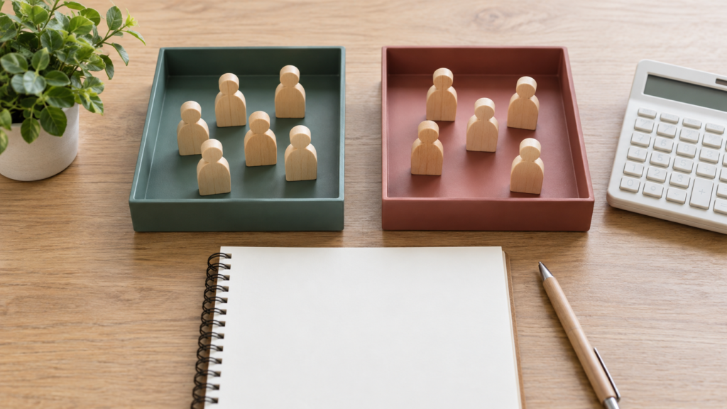 本人の試行と他人の試行を別々に整理して計算するイメージ
